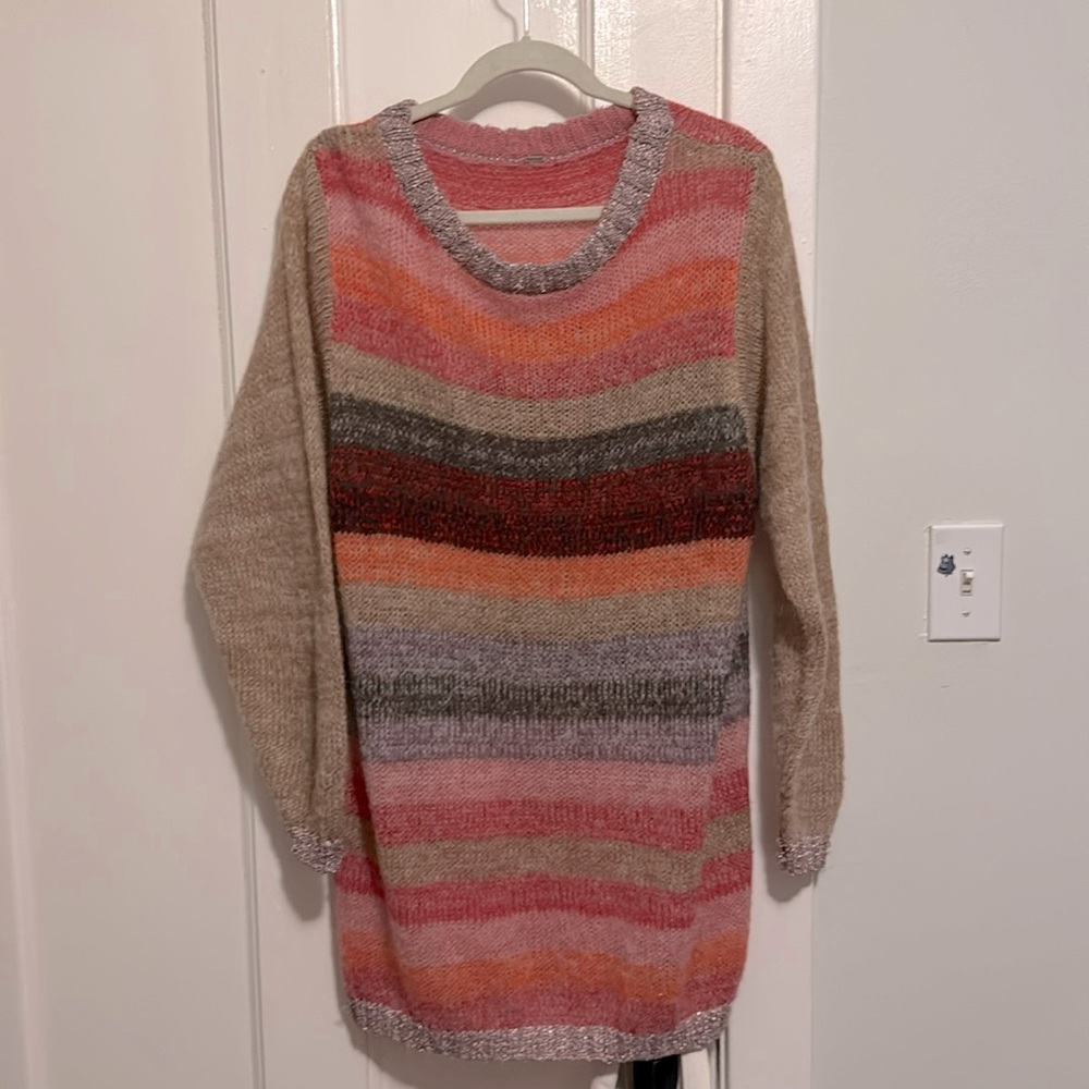 Free People Sparkly trim sweater dress